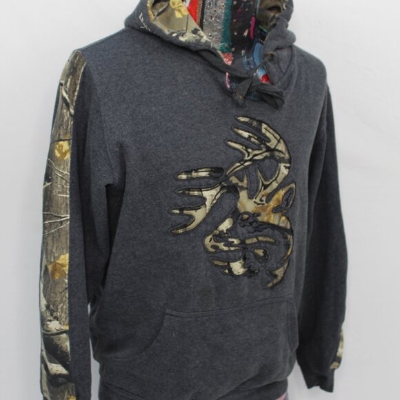Legendary Whitetails Hoodie Sweatshirt Mens Size Medium Gray Camo Deer Logo - Picture 4 of 10